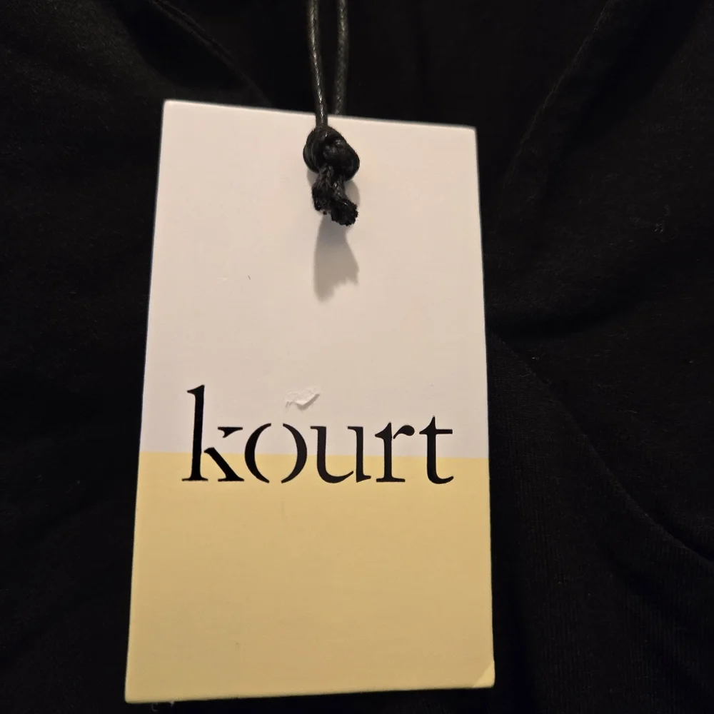 NWT Kourt Sleeveless Top S Black V Neck Bias Cut Stretchy Tank Sexy Flattering - Picture 5 of 8